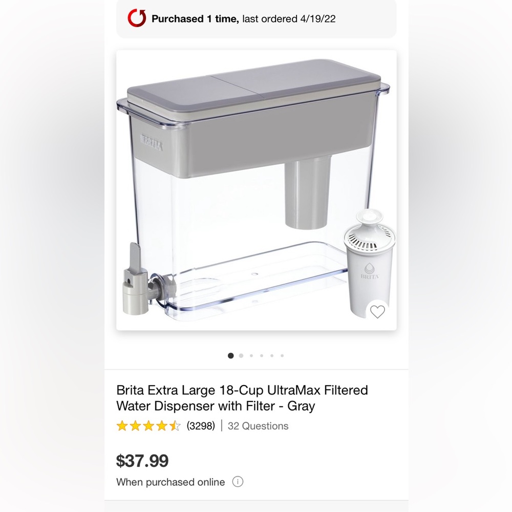 18 Cup Brita Water Filter